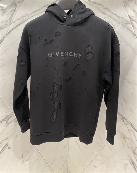 givenchy destroyed hoodie|givenchy hoodie distressed.